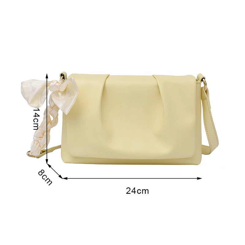 Buylor Summer Folds Square Bags Soft PU Leather Women's Handbag Shoulder Bag