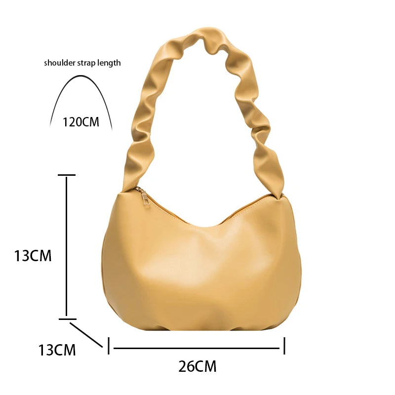Buylor Summer Pleated Handlebags PU Women's Bag