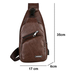 Buylor USB Charging Sports Chest Bag Casual Shoulder Bag for Women Men