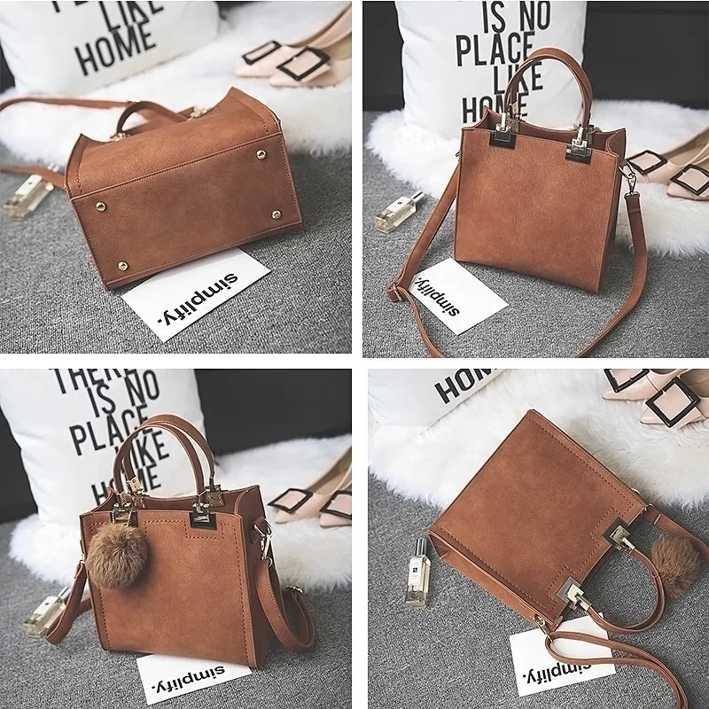 Vintage Matte Women's Crossbody Bag Large Capacity Tote Handbags