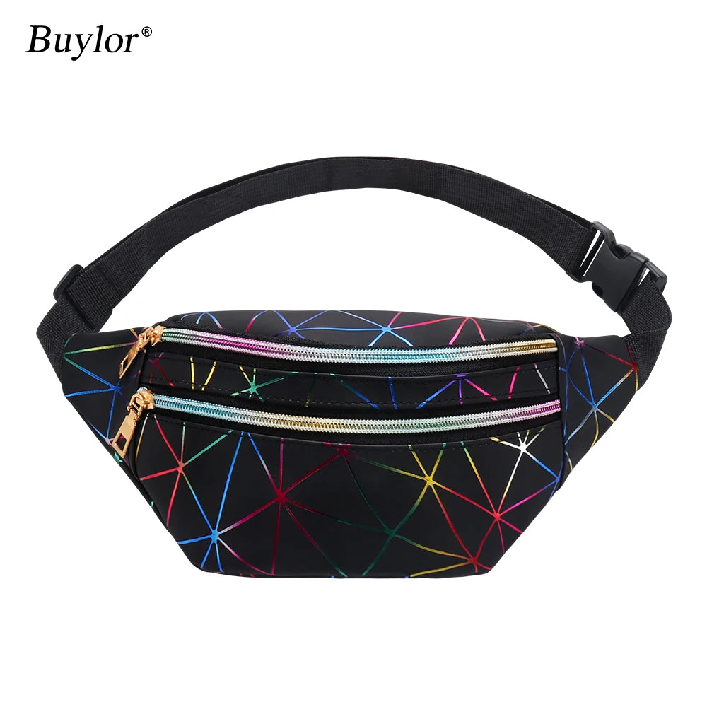 Holographic Waist Pack for Women Fanny Pack Crossbody Bag Girls Chest Bag Travel