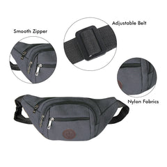 Buylor Waist Pack Sports Men Bag Canvas Belt Bag Travel Hip Bag Fanny Pack