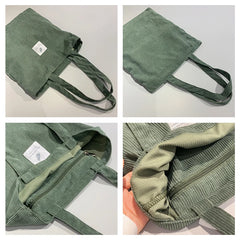 Buylor Shoulder Bag Corduroy Tote Bag Female Canvas Eco Reusable Bag
