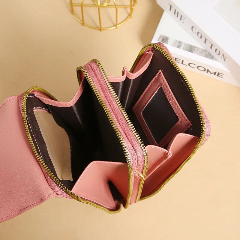 Buylor Women's Bag Touch Screen Shoulder Phone Bags RFID Anti-theft Brush Wallet