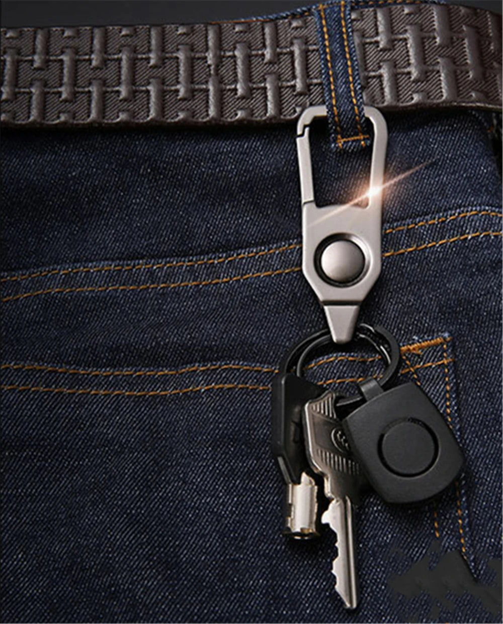 Universal Key Holder LED With Light Metal Key Case Men's Car Pendant Organizer