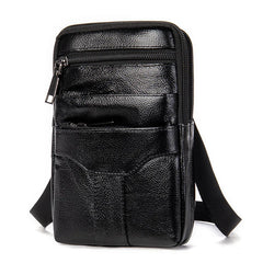Men's Vintage Leather Messenger Bag Shoulder Bag Phone Business Waist Pouch