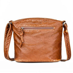 Vintage Women Crossbody Bag Washed Leather Handbags PU Leather Shoulder Bag