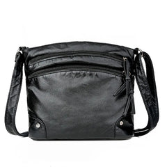 Vintage Women Crossbody Bag Washed Leather Handbags PU Leather Shoulder Bag