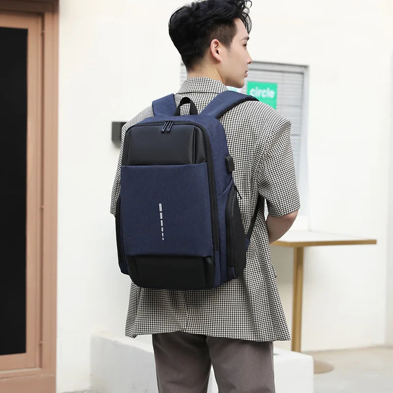 15.6'' Waterproof Backpack USB Charging School Bag Anti-theft Women Men Bags Lap