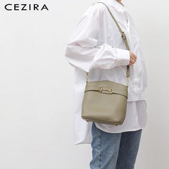 PU Leather Bucket Crossbody Bag Set with Shoulder Handbag for Women