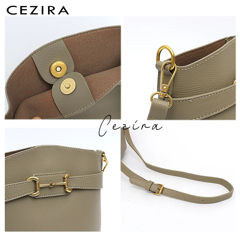 PU Leather Bucket Crossbody Bag Set with Shoulder Handbag for Women