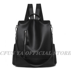 Casual PU Leather Backpack Women Waterproof School Bags Teenage Girls