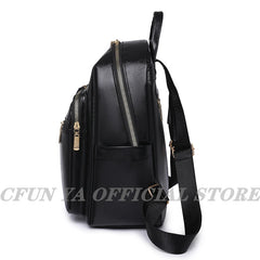 Soft Leather Backpacks Women's Shoulder Bag Casual Travel Ladies Bagpack