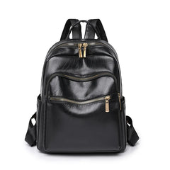 Soft Leather Backpacks Women's Shoulder Bag Casual Travel Ladies Bagpack