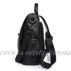 Women's Leather Backpack Anti-theft Travel Bag Girls Mochila Knapsack