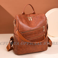 Women Backpack Soft Leather Student Schoolbag Travel Bagpack Rucksack