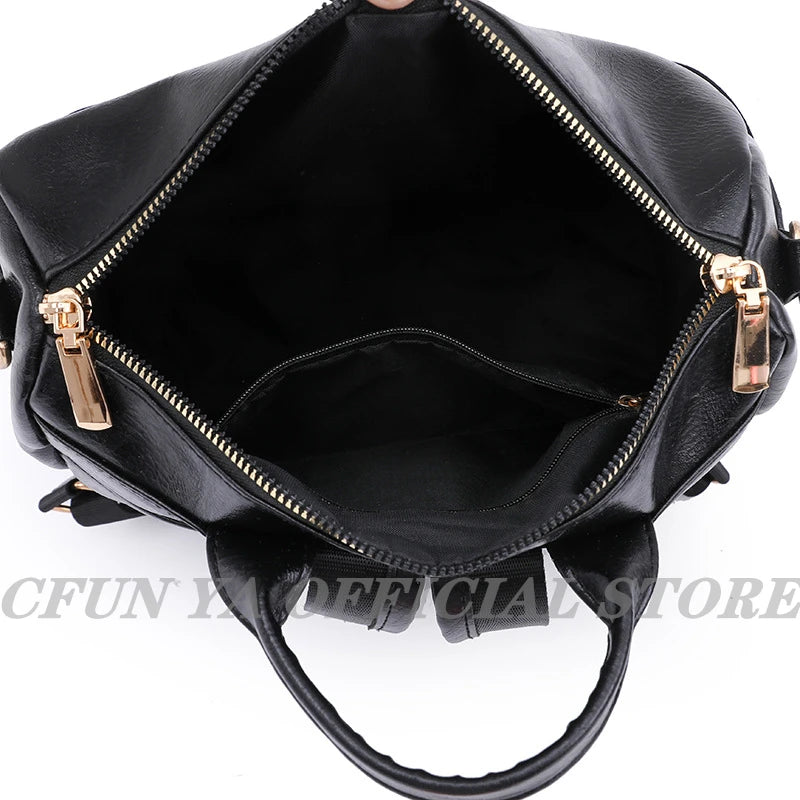 Women Backpack Soft Leather Student Schoolbag Travel Bagpack Rucksack