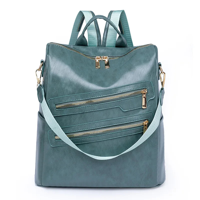 Women Backpack Soft Leather Student Schoolbag Travel Bagpack Rucksack