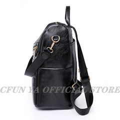 Women Backpack Soft Leather Student Schoolbag Travel Bagpack Rucksack