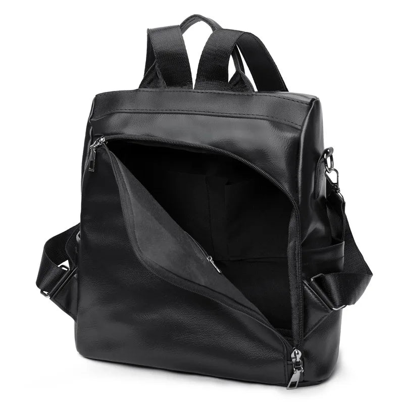 Boho Women's Backpack PU Leather Anti-Theft Travel Shoulder Bag