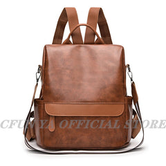 Boho Women's Backpack PU Leather Anti-Theft Travel Shoulder Bag