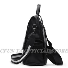 Boho Women's Backpack PU Leather Anti-Theft Travel Shoulder Bag