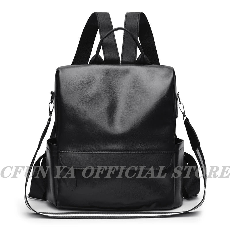 Boho Women's Backpack PU Leather Anti-Theft Travel Shoulder Bag