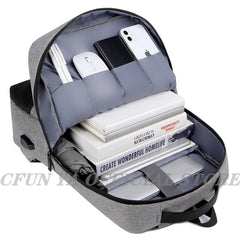 USB Laptop Bag Backpack Men Student School Bookbag Rucksack