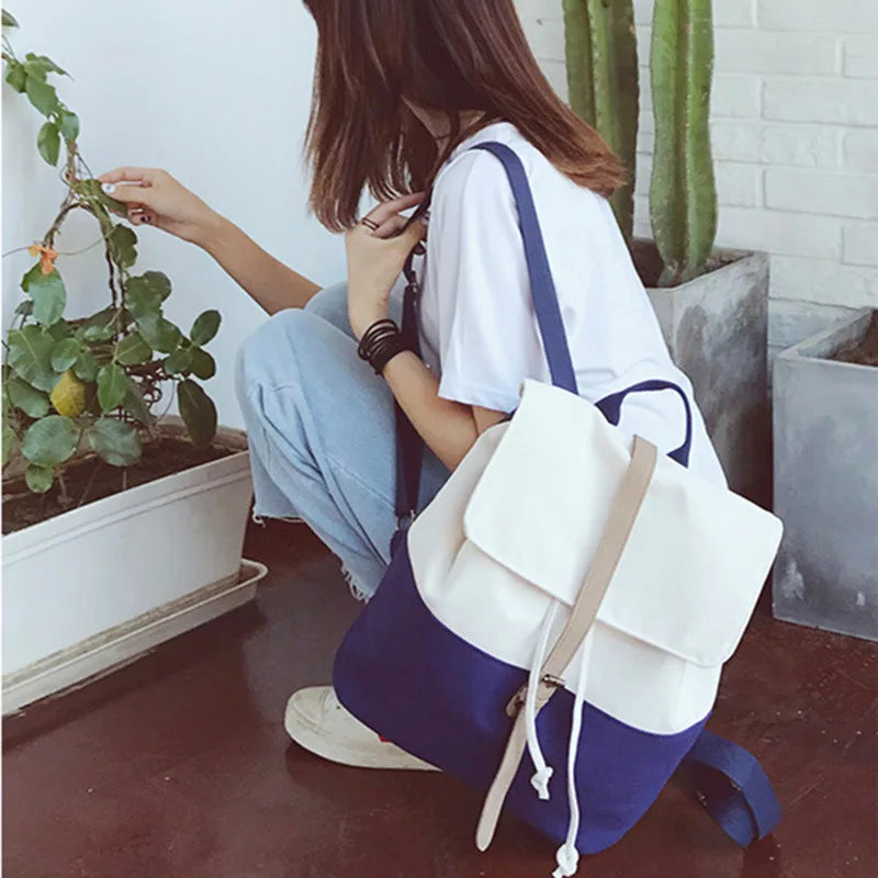 Canvas Student School Bag Casual Harajuku Shopper Backpack Female