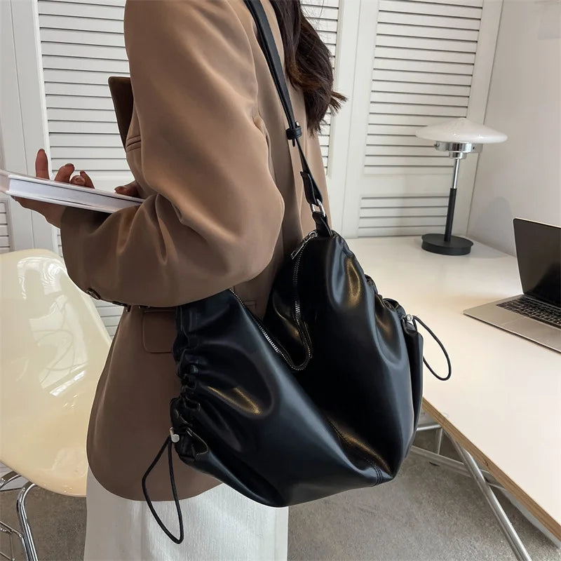 Large Capacity Soft Leather Crossbody Bag for Women