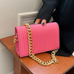 Thick Chain Shoulder Bag Women Handbags PU Leather Crossbody Bags