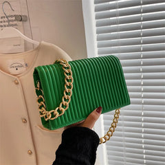 Thick Chain Shoulder Bag Women Handbags PU Leather Crossbody Bags