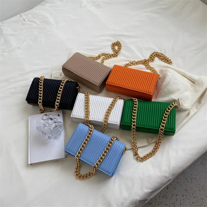 Thick Chain Shoulder Bag Women Handbags PU Leather Crossbody Bags