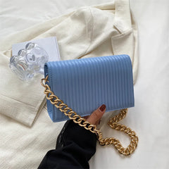 Thick Chain Shoulder Bag Women Handbags PU Leather Crossbody Bags