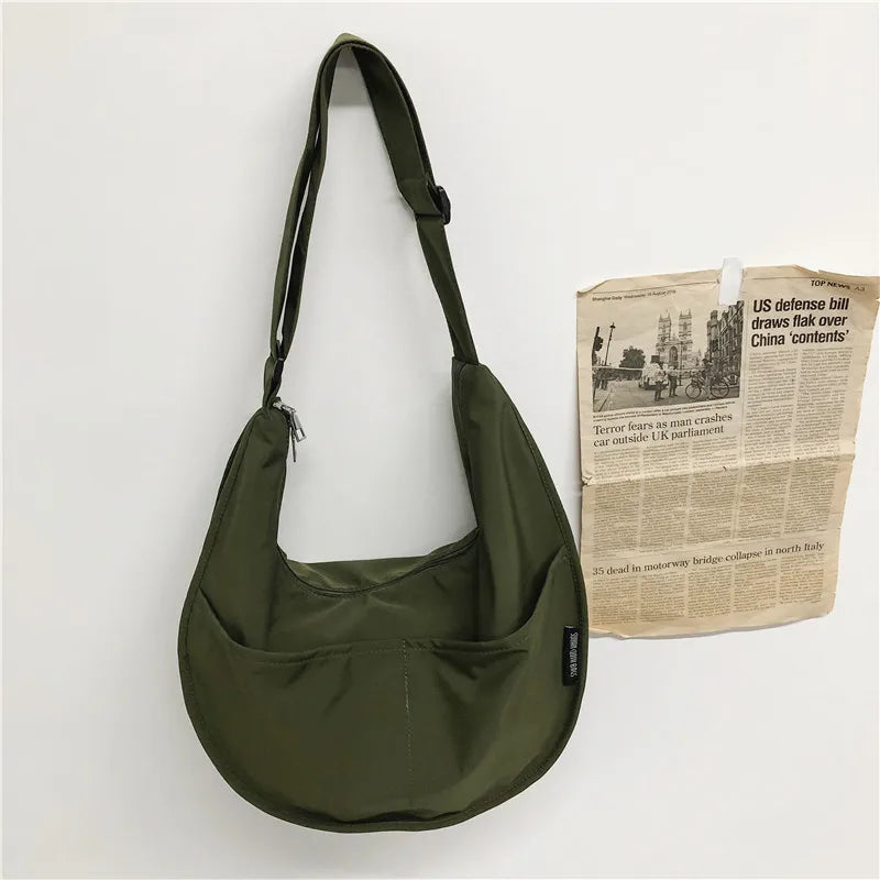 Large Capacity Women Shoulder Bag Waterproof Nylon Crossbody Shopper Bag