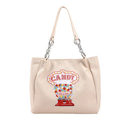 CGCBAG Women Canvas Shoulder Bag Embroidery Handbags Large Capacity