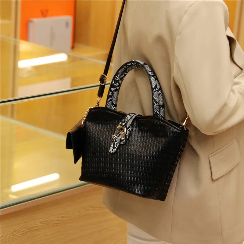 Rhombus Embossing Handbags Women Shoulder Bag High Leather Crossbody Bags