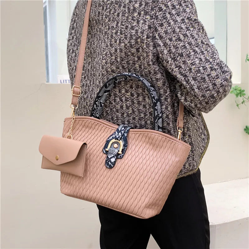 Rhombus Embossing Handbags Women Shoulder Bag High Leather Crossbody Bags