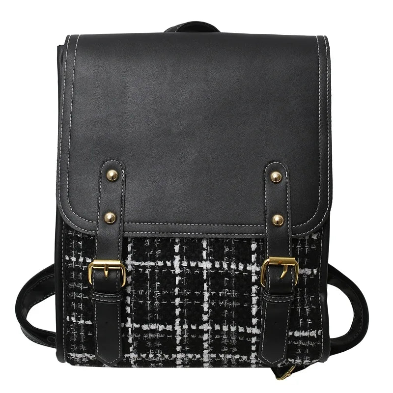 CGCBAG Women Leather College Style School Backpack Laptop Bag