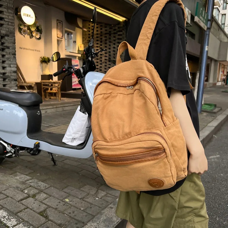 CGCBAG Harajuku Canvas Women School Backpack Casual Large Capacity Backpack