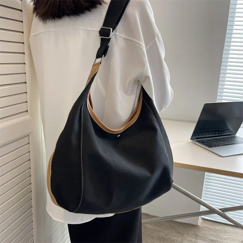Harajuku Women Canvas Shoulder Bag Large Capacity Crossbody Bags