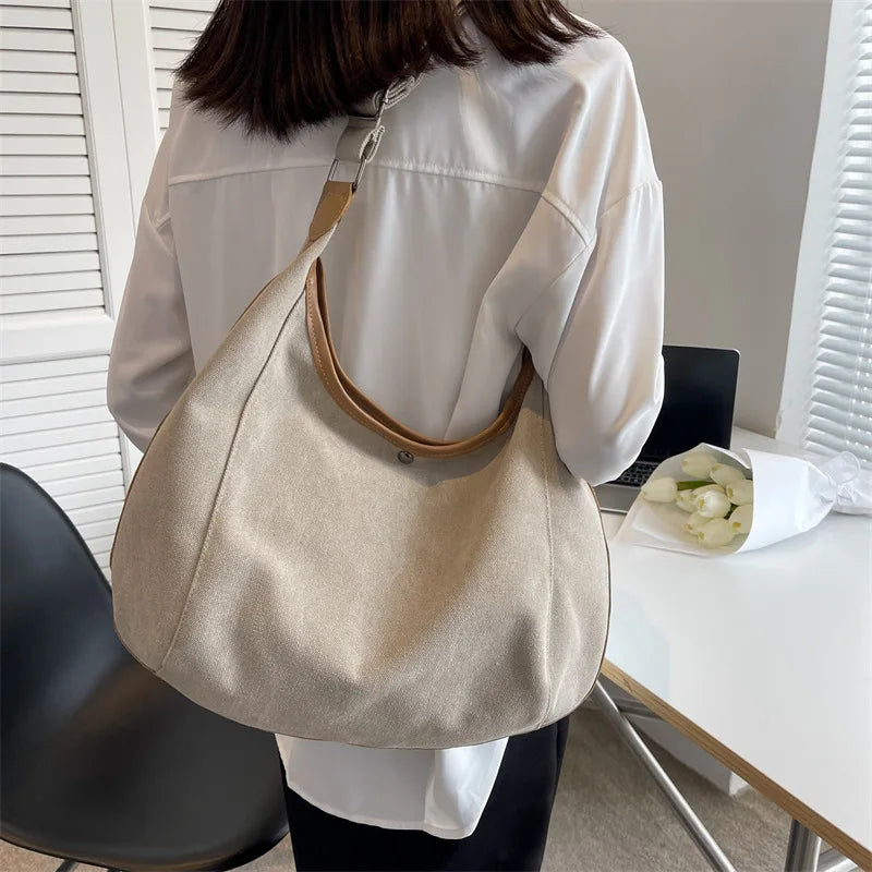 Harajuku Women Canvas Shoulder Bag Large Capacity Crossbody Bags