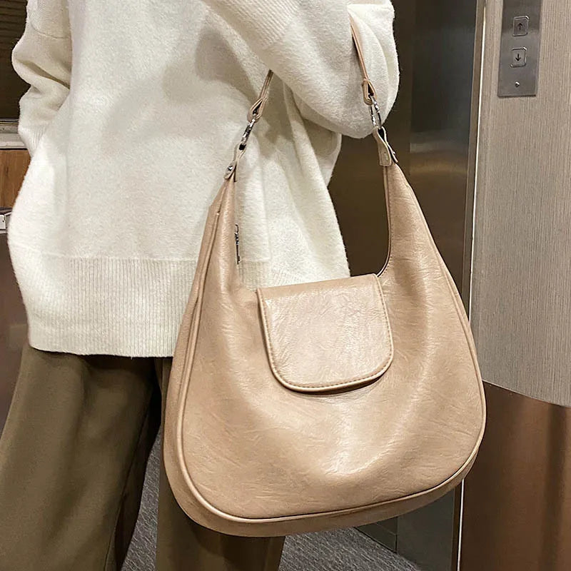 CGCBAG Solid Large Women Shoulder Bag Soft Leather Tote Bag All-match Handbag