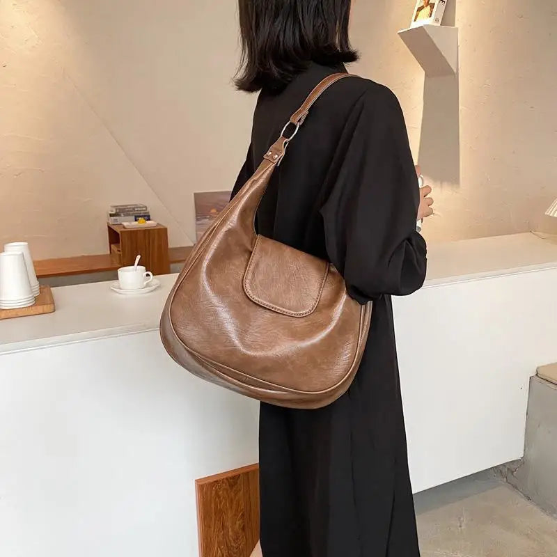 CGCBAG Solid Large Women Shoulder Bag Soft Leather Tote Bag All-match Handbag