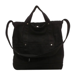 Solid Women Canvas Shoulder Bag Large Capacity Handbags Casual Tote Bag