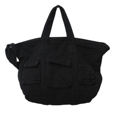 Solid Canvas Shoulder Bag Large Capacity Crossbody Handbags for Women