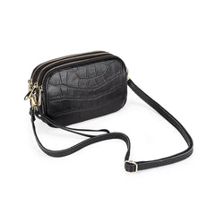 Cow Leather Women Messenger Bag Crocodile Pattern Style Large Capacity