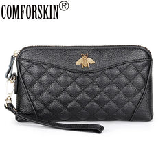 Bee Print Zipper Clutch Wallet for Women