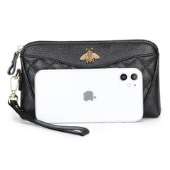 Bee Print Zipper Clutch Wallet for Women