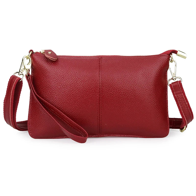 Leather Women's Messenger Bag Cowhide Handbag Large Capacity Shoulder Bags
